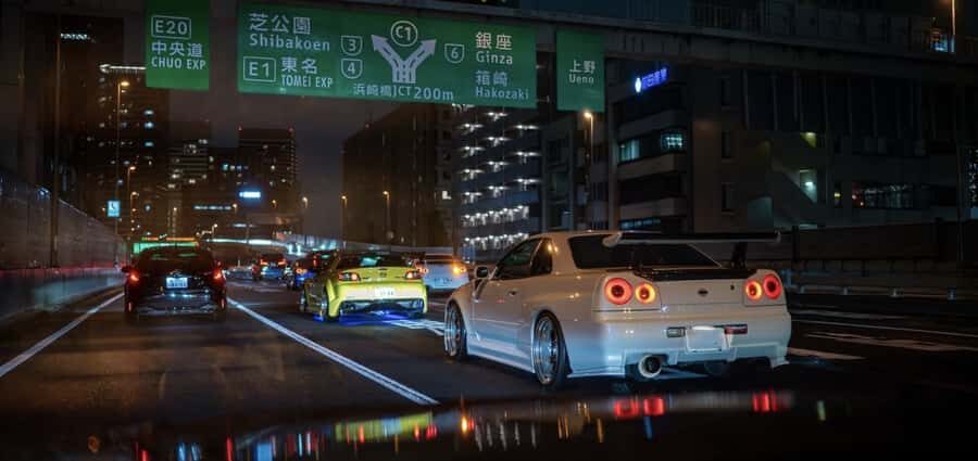Daikoku & Tokyo Private JDM Tour by 700HP R34 GT-R - Autobacs A PIT stop: shopping time that actually fits the night