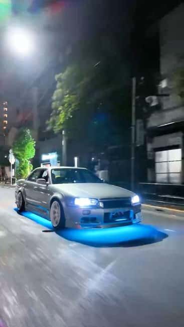 R34Skyline Daikoku PA Fast & Furious Private Experience - Autobacs Shinonome: the car-nerd warm-up stop