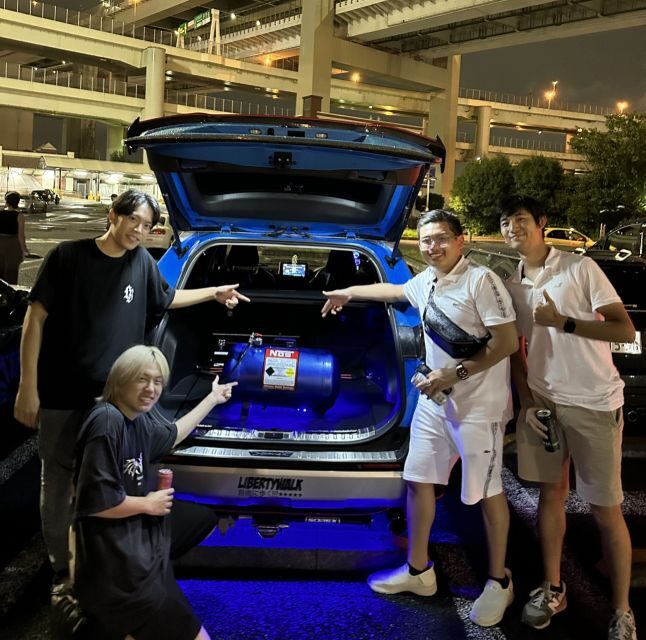 Secret Car Meet: R34 Skyline Car Club Membership - Photo Stops With Tokyo Tower and Rainbow Bridge Energy