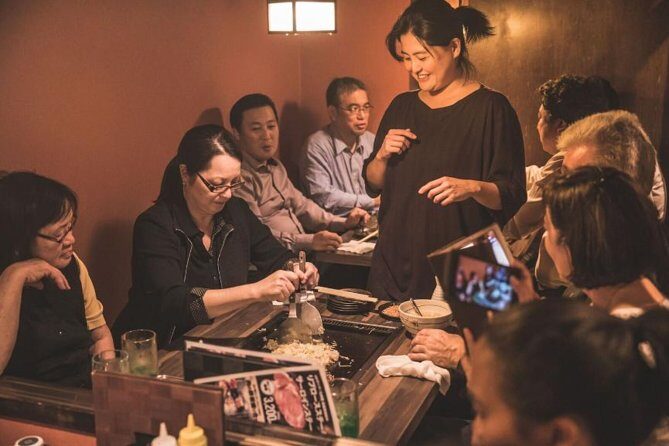 Tokyo After 5: Authentic Japanese Food & Drink Night Tour - Tsukishima Monja Street: Watching Monjayaki Cook and Learn the Why