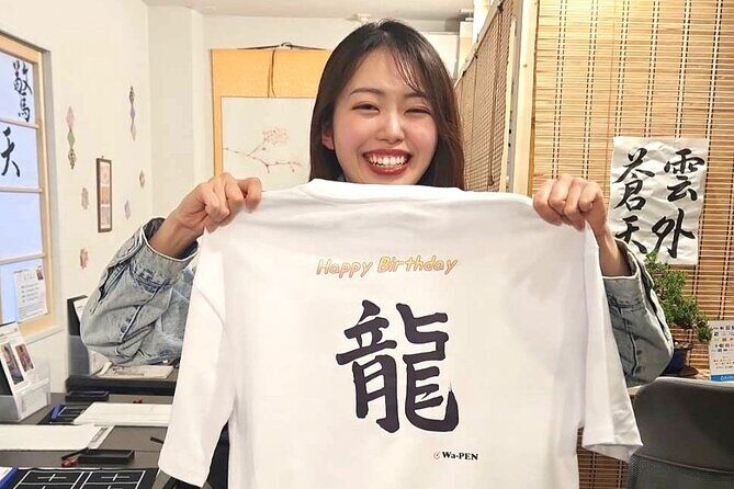 Tokyo Asakusa:Calligraphy & Make T-shirt Activity - Writing a Trip Postcard While You Wait