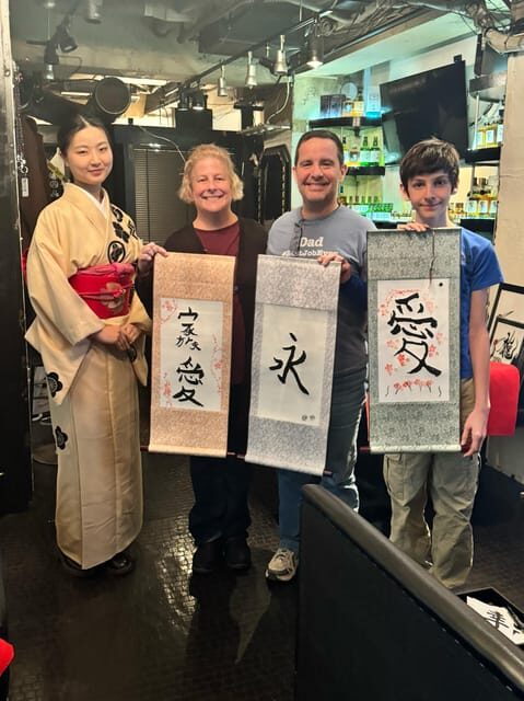 Tokyo: Calligraphy on Kanji Fan & Scroll with Drink - Key calligraphy wins at Shodo Cafe 7557