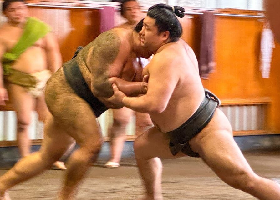 Tokyo: Sumo Morning Practice with journalists. Not fake show - Takasago-beya Sumo Stable: what you’ll see and how the rules work
